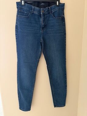 Curve Appeal Women's Jeans - 10” High Rise Dark Blue with stretchy Waistband